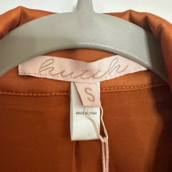 Hutch Kerrigan Satin Zipper Front Jumpsuit Copper Orange Size Small NEW - Picture 5 of 5